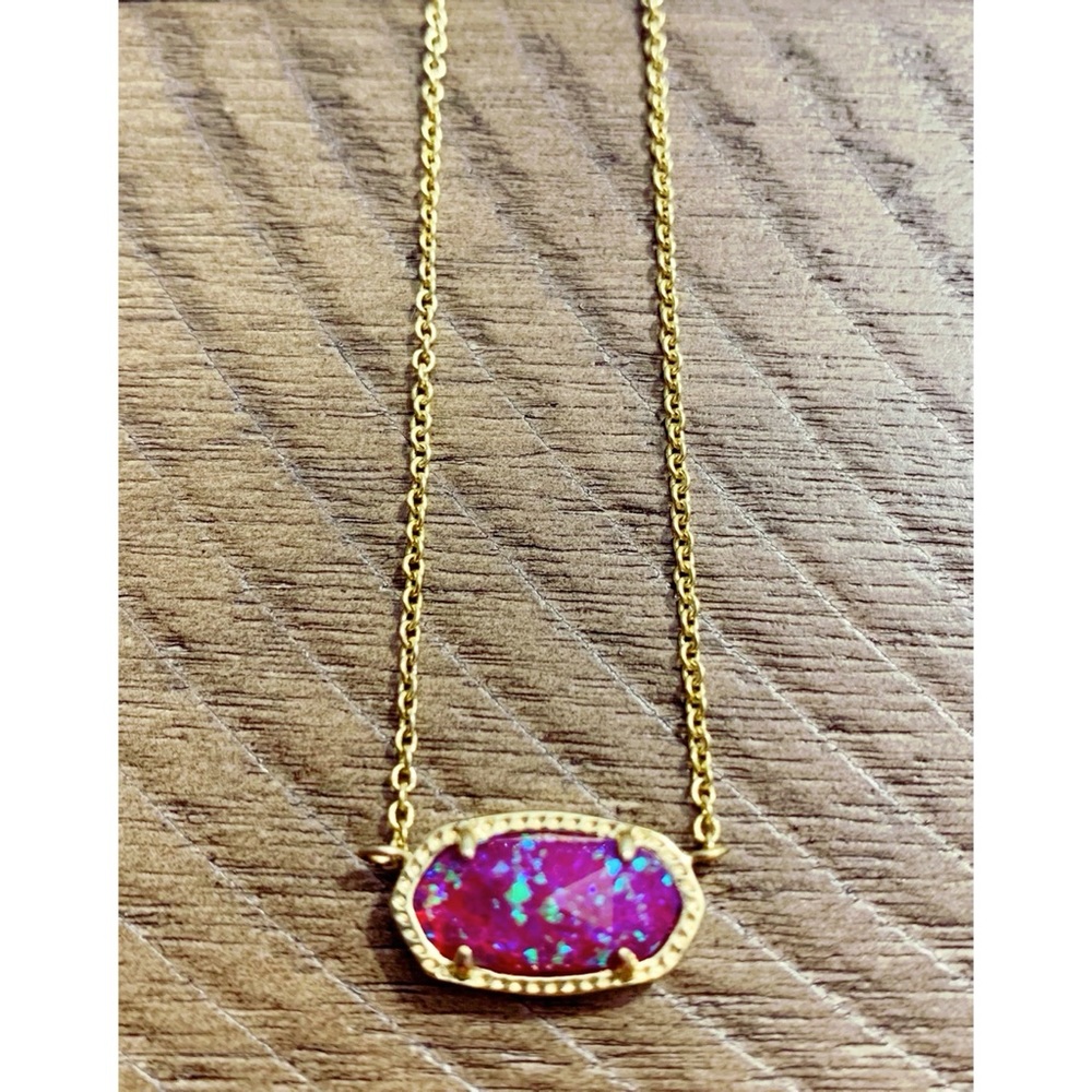 Kendra Scott Gold Pendant Necklace Purple Opal